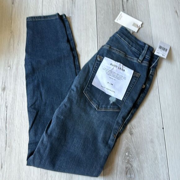 Good American Good Legs Release Hem High Waist Skinny Jeans Size 2/26 Nwt - Picture 5 of 7